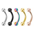 Adanil Top Uçlu Yay Tırnak Piercingi Nail Art Süsleme Piercing 5 Adet Karışık Renk