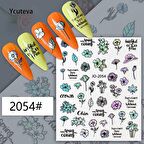 Adanil Hologram Çiçek Yazı Sticker J0-2054