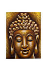 Altın Tonlarında Buda Portresi El Yapımı Tuval Tablo