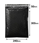 Balonlu Siyah Bantlı Kargo Poşeti 24x30+5 (120gr) - 100 Adet