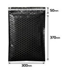 Balonlu Siyah Bantlı Kargo Poşeti 30x37,5+5 (120gr) - 100 Adet