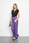 Cep Detay Yünefekt Pantolon Lila