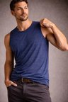 Erkek Flamlı Kumaş Kolsuz Atlet Günlük Fitness Spor T-Shirt - İndigo