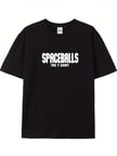 Erkek Baskılı T-Shirt Kısa Kol Bisiklet Yaka Regular Fit Rahat Kalıp Tişört - Siyah
