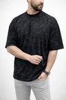 Erkek Premium Tişört OSY Yumuşak Dokulu Yıkamalı Oversize T-Shirt - Siyah