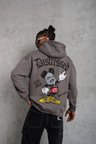Erkek 3 İplik Pamuklu Kapüşonlu Kanguru Cepli Sweatshirt Hoodie -  Gri