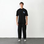 Erkek Baskılı T-Shirt Kısa Kol Bisiklet Yaka Regular Fit Rahat Kalıp Günlük Tişört - Siyah
