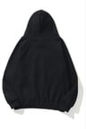 Kadın Kapüşonlu Kanguru Cepli 3 İplik Pamuklu Düz Hoodie Sweatshirt - Siyah