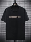 Erkek Tişört FUTRE Baskılı Kısa Kol Bisiklet Yaka T-shirt - Siyah