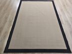 Çam Halı Sisal 9716 Bej / Siyah Bordürlü Jüt Sisal Kilim