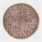 Çam Halı Crea Decolux Vena 8011 Bej Daire Özel Kaymaz Tabanlı Pamuk Dokuma Kilim