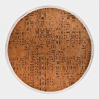 Çam Halı Crea Decolux Vena 8013 Hardal Daire Özel Kaymaz Tabanlı Pamuk Dokuma Kilim