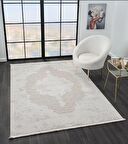 Çam Halı Mona VS013A Krem Bej Klasik Eskitme Desen Salon Halısı