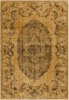 Çam Halı Gloria TD13104 Sarı Vintage Eskitme Desen Dokuma Saçaklı Kilim