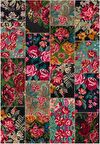 Çam Halı Gloria TD766 Multi Karabağ Patchwork Desen Dokuma Saçaklı Kilim