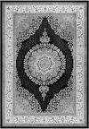 Çam Halı Gloria TD32802 Siyah Klasik Desen Dokuma Saçaklı Kilim