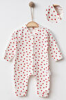 Organik Bebek Baskılı desenli  Tulum Takımı Yenidoğan kıyafet 0-3-6-9 Ay  Pamuklu 