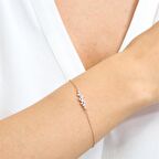 Pırlanta Montür Tasarım Işıltılı Salkım Rose Gümüş Bileklik