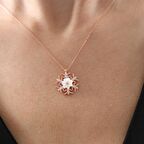 MANOLYA ÇİÇEĞİ KAR TANESİ IŞILTI GÜMÜŞ KOLYE