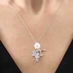 MANOLYA ÇİÇEĞİ PERİ GÜMÜŞ KOLYE