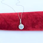 Swarovski Taş Pırlanta Montür Tasarım 3 Carat Oval Gümüş Kolye 