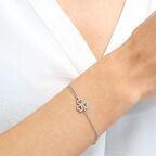 Pırlanta Montür Tasarım Üçlü Kalp Gümüş Bileklik