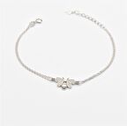 Trend Tasarım Işıltılı Kelebek Gümüş Bileklik