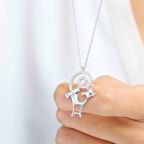 PIRLANTA MONTÜR TASARIM KEDİ GÜMÜŞ KOLYE