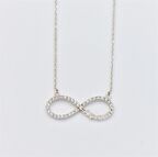 Pırlanta Montür Tasarım Sonsuzluk Gümüş Kolye 