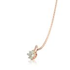 Trend Tasarım  Ekru Taşlı Lotus Çiçeği Gümüş Kolye