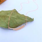 ZİRCON TAŞLI ROSE RENK SEVGİ YOLU GÜMÜŞ KOLYE