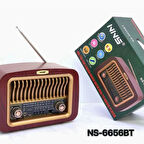 NS-6656 Retro Ahşap Tasarım Bluetooth Hoparlörlü Radyo – Fm/am Destekli, Şarjlı ve Taşınabiliri Radyo
