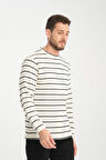 %100 Pamuk Uzun Kollu Çizgili Erkek Sweatshirt