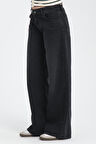 Yüksek Bel Wide Leg %100 Pamuk Jean Pantolon
