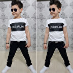 Fermuar Detay Tişört ve Kot Pantolon Takım