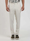 Dufy Bej Erkek Slim Fit Düz Pileli Pantolon - 104463