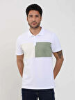 Dufy Beyaz Erkek Slim Fit Desenli Polo Yaka Tshirt - 105284