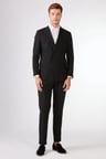 Siyah   Çizgili Erkek Takım Elbise - Slim Fit