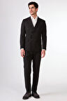 Siyah   Düz Erkek Takım Elbise - Slim Fit