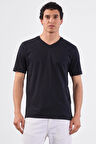 Siyah   Düz Erkek T-Shirt - Slim Fit