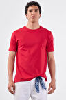 Kırmızı   Düz Erkek T-Shirt - Slim Fit