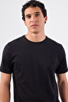 Siyah   Düz Erkek T-Shirt - Slim Fit