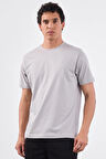 Gri   Düz Erkek T-Shirt - Slim Fit