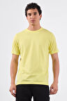 Sarı   Düz Erkek T-Shirt - Slim Fit