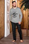 Erkek Penye Pamuk Regular Kalıp Sıfır Yaka Pijama Takımı A803123