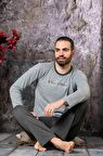 Erkek Penye Pamuk Regular Kalıp Sıfır Yaka Pijama Takımı A803123