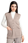 Kadın Orta Yaş ve Üzeri Merserize Cepli Düğmeli Rolax Anne Yelek 745