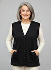 Kadın Orta Yaş ve Üzeri Sıkı Dokuma İnce Anne Triko Yelek 1140