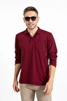 Erkek Orta Yaş ve Üzeri Polo Yaka Cepli Uzun Kollu Mevsimlik Sweatshirt 1103-Bordo