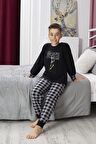 Yeni Sezon Sonbahar/Kış Erkek Çocuk Skate Desenli Polar Pijama Takımı 4515